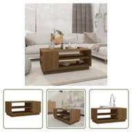 Ławy i stoliki kawowe - The Living Store stolik kawowy brązowy dąb 102x55x43 cm materiał drewnopochodny - miniaturka - grafika 1
