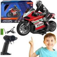 Zabawki zdalnie sterowane - Motocykl Motor Zdalnie Sterowany Na Pilot Akumulator Motocyklista Wyścigi - miniaturka - grafika 1
