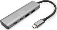 Huby USB - HUB USB Digitus DIGITUS USB-C-Hub 4-Port 2.1->2xA3.12xC2.1 int.Kabel silber - miniaturka - grafika 1