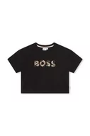 Koszulki dla dziewczynek - BOSS t-shirt dziecięcy kolor czarny - Boss - miniaturka - grafika 1