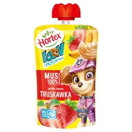 Zdrowa żywność - Hortex Leon i Przyjaciele Przekąska mus 100% owoców jabłko, banan, truskawka saszetka 100g - miniaturka - grafika 1