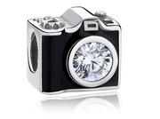 Rodowany srebrny charms do pandora aparat fotograficzny camera srebro 925 GS163