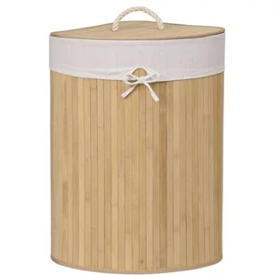 Kosz narożny na pranie bambusowy 60L naturalny - Kosze na bieliznę - miniaturka - grafika 1