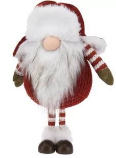 Krasnal gnom figurka dekoracja świąteczna czerwony 20x12x32 cm - Ozdoby bożonarodzeniowe - miniaturka - grafika 1