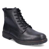 Botki męskie - Buty męskie zimowe Rieker 33143 botki ocieplane skórzane czarne na zamek-46 - miniaturka - grafika 1