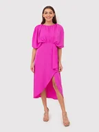 Sukienki - Różowa sukienka midi o luźnym kroju DA1506 HOT PINK - miniaturka - grafika 1