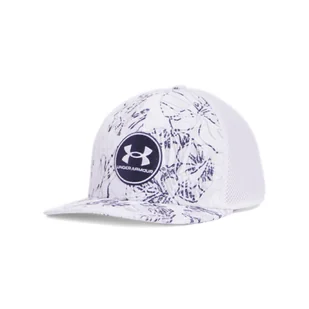 Męska czapka z daszkiem Under Armour M Iso-chill Drive Mid STR - biała - Czapki męskie - miniaturka - grafika 1
