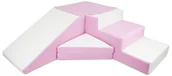 Leżaczki i huśtawki - komplet 4 dużych klocków piankowych do zabawy,żłobków,przedszkoli, dziecko (biały, różowy (pastel)) - miniaturka - grafika 1