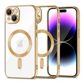 Etui i futerały do telefonów - Tech-Protect MagShine Magsafe do iPhone 15 gold - miniaturka - grafika 1