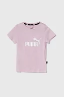 Koszulki dla dziewczynek - Puma t-shirt bawełniany dziecięcy kolor różowy - miniaturka - grafika 1