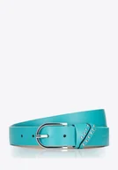 Paski - Damski pasek ze skóry naturalnej z nitami turkusowy - Wittchen - miniaturka - grafika 1