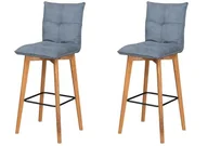 Taborety i hokery - SEATTLE Hoker Tapicerowany, komplet 2 szt. #18 Jasny Szary 43x50x111 cm - miniaturka - grafika 1