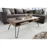 Ławy i stoliki kawowe - Invicta Interior Stolik kawowy scorpion 110 cm szary akacja 38830 - miniaturka - grafika 1