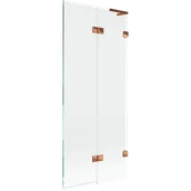 Parawany nawannowe - Mexen Lunar L parawan nawannowy 2-skrzydłowy prawy 80 x 150 cm, transparent, różowe złoto - 897L-080-100-60-00-P - miniaturka - grafika 1