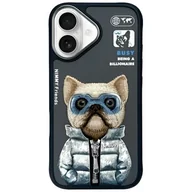 Etui i futerały do telefonów - Etui NIMMY Cool&Cute 2.0 Dog do Apple iPhone 16 Czarny - miniaturka - grafika 1