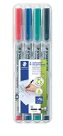 Długopisy - Staedtler 315 WP4 Lumocolor uniwersalne nietrwałe średnie długopisy - różne kolory, opakowanie 4 szt. - miniaturka - grafika 1