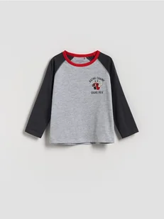 Reserved - Bawełniany longsleeve - jasnoszary - Bluzki dla niemowląt - miniaturka - grafika 1