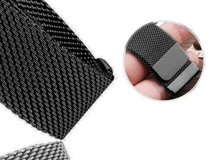 Bransoleta Milanese pasek Alogy stal nierdzewna do smartwatcha 22mm Czarny - Akcesoria do smartwatchy - miniaturka - grafika 10