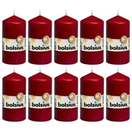 Świece - Bolsius Sfeerpunt Świece pieńkowe, 10 szt., 120 x 58 mm, czerwone wino 103614390144 - miniaturka - grafika 1