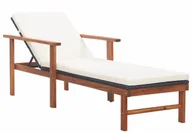 Leżaki ogrodowe - Elior Drewniany leżak czarny N6-K50 - miniaturka - grafika 1