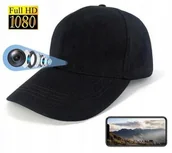 Minikamery i aparaty szpiegowskie - CZAPKA, Mikro Kamera WiFi FHD na Żywo (Zasięg Cały Świat !!), Ukryta w Bejsbolówce + Zapis... - miniaturka - grafika 1