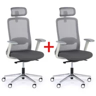 Fotele i krzesła biurowe - Krzesło biurowe JAMES 1+1 GRATIS szary - miniaturka - grafika 1