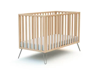 JURABABY - Łóżeczko drewniane TYLKO Stal 60 x 120 cm - Łóżeczka i kojce - miniaturka - grafika 1