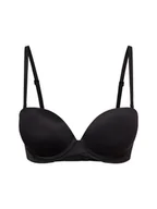 Biustonosze - Calvin Klein Biustonosz damski na fiszbinach Kobiety Sztuczne włókno czarny jednolity, 70B - miniaturka - grafika 1