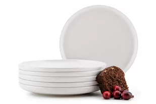 Zestaw talerzy deserowych na 6 osób biały VICTO - Talerze - miniaturka - grafika 1