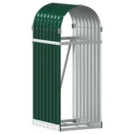 Wózki magazynowe - vidaXL Stojak na drewno, zielony, 40x45x100 cm, stal galwanizowana - miniaturka - grafika 1