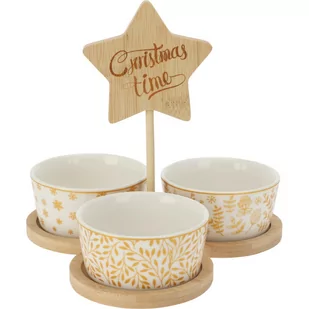 Zestaw misek do podawania Golden on white, 3 szt. - Miski i półmiski - miniaturka - grafika 1
