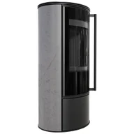 Piece wolnostojące - Piec stalowy ERIK fi 150 5,5 kW ceramika GRAY SATIN czarny domykanie - miniaturka - grafika 1