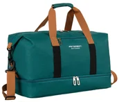 Torby podróżne - Torba podróżna wodoodporna z oddzielną komorą na buty pojemna weekendowa Peterson na siłownię turkusowa - miniaturka - grafika 1
