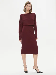 Pinko Sukienka codzienna Bolt 102291 A1CT Bordowy Regular Fit - Sukienki - miniaturka - grafika 1