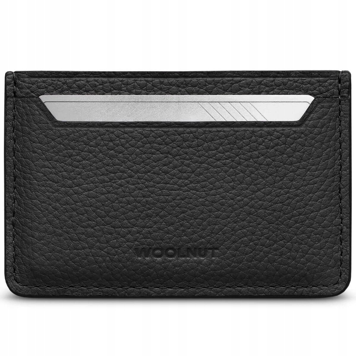 Woolnut Leather Card Holder, black