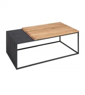 Ławy i stoliki kawowe - King Home INVICTA stolik kawowy ARCHITECTURE 100 cm dąb lite drewno metal 41576 King Home - miniaturka - grafika 1