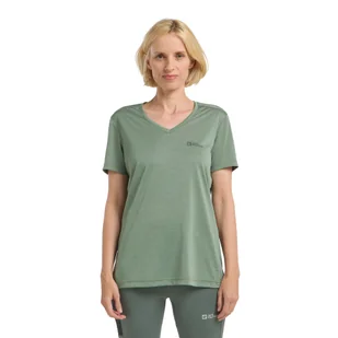 T-shirt damski Jack Wolfskin CROSSTRAIL T WOMEN eucalyptus - S - Koszulki i topy damskie - miniaturka - grafika 1
