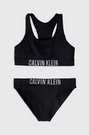 Stroje kąpielowe dla dziewczynek - Calvin Klein Jeans dwuczęściowy strój kąpielowy dziecięcy kolor czarny - miniaturka - grafika 1