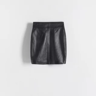 Spódnice - Reserved - Skórzana spódnica mini - Czarny - grafika 1