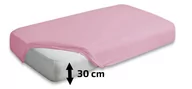 Prześcieradła - Wysokie prześcieradło Jersey 90x200x30 Premium z gumką jasnoróżowe Matex - miniaturka - grafika 1