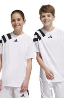 Spodnie i spodenki dla chłopców - adidas Performance szorty dziecięce FORTORE23 SHO Y kolor biały regulowana talia - miniaturka - grafika 1