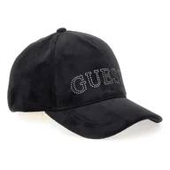 Czapki damskie - Damska Czapka z daszkiem GUESS VELVET CAP V4BZ04KBXI2-JBLK – Czarny - miniaturka - grafika 1