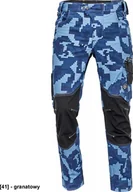 Odzież robocza - CERVA NEURUM CAMOUFLAGE spodnie - męskie spodnie robocze, 6 kieszeni, elastyczny materiał Trifibetex, nadruk moro, odblaski - granatowy 56 - miniaturka - grafika 1