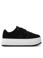 Sneakersy damskie - Calvin Klein Jeans Sneakersy Bold Platf Laceup Low Mg Suede YW0YW01575 Czarny - miniaturka - grafika 1