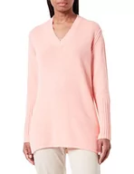 Swetry damskie - United Colors of Benetton Damski sweter z dekoltem w serek M/L 1244d400m, różowy brzoskwiniowy 0k7, L - miniaturka - grafika 1