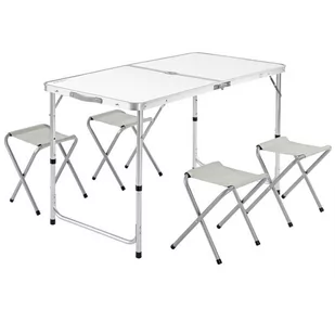 ZESTAW ALUMINIOWY STOLIK TURYSTYCZNY KRZESŁA BIAŁY - Meble turystyczne - miniaturka - grafika 1