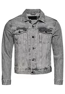 Kurtki męskie - Superdry Męska kurtka dżinsowa Highwayman Trucker, szary, M - miniaturka - grafika 1