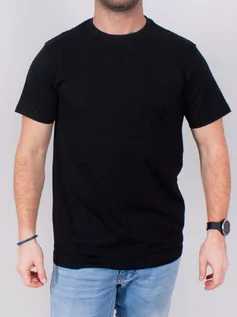 Koszulki męskie - Podkoszulka t-shirt bawełniany męski czarny gładki  XL - YOCLUB - grafika 1