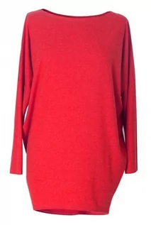 Bluzki damskie - Czerwona bluzka tunika basic (ciepły materiał) 2xl (48-50) - XL-ka - grafika 1