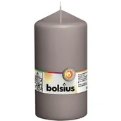 Świece - Bolsius świeca bryłowa pieńkowa słupek bezzapachowa 15cm 150/78 mm - Ciepły Szary - miniaturka - grafika 1